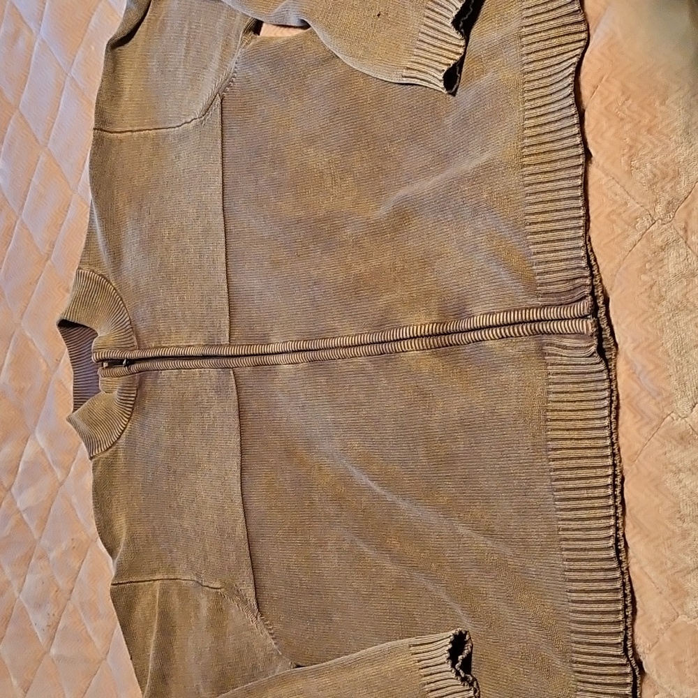 Men's Tan Zip-Up Sweater